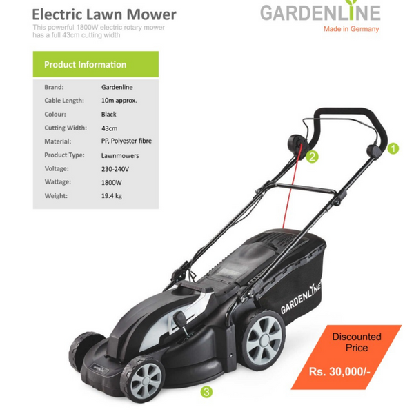 Gardenline electric online mower