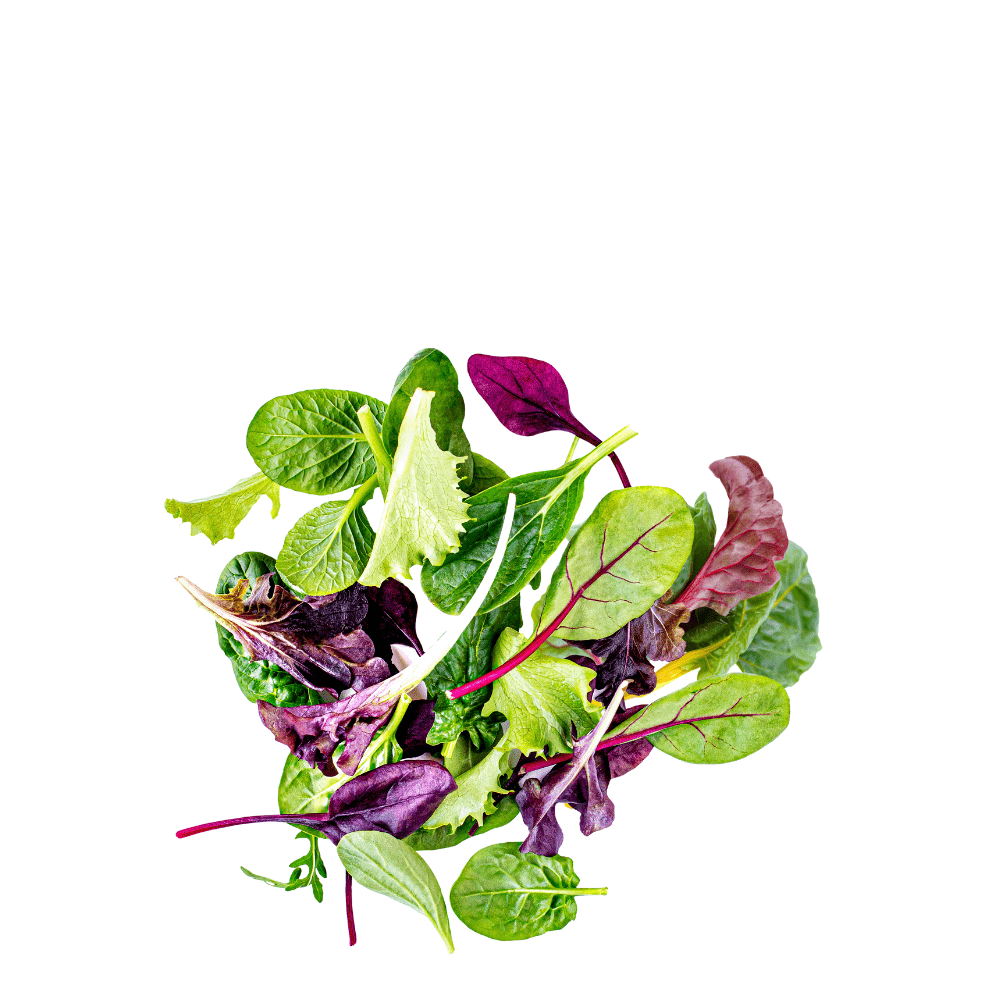 Microgreens with a package labeled 'apnaugao' on a white background
