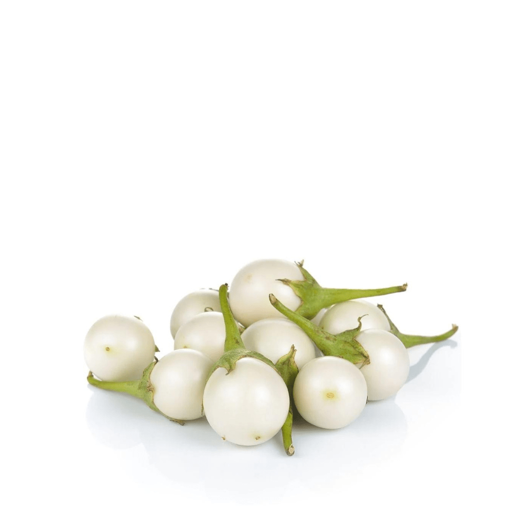 Heirloom Brinjal Egg Plant White Round ( Baingan ) Seeds - Apnaugao