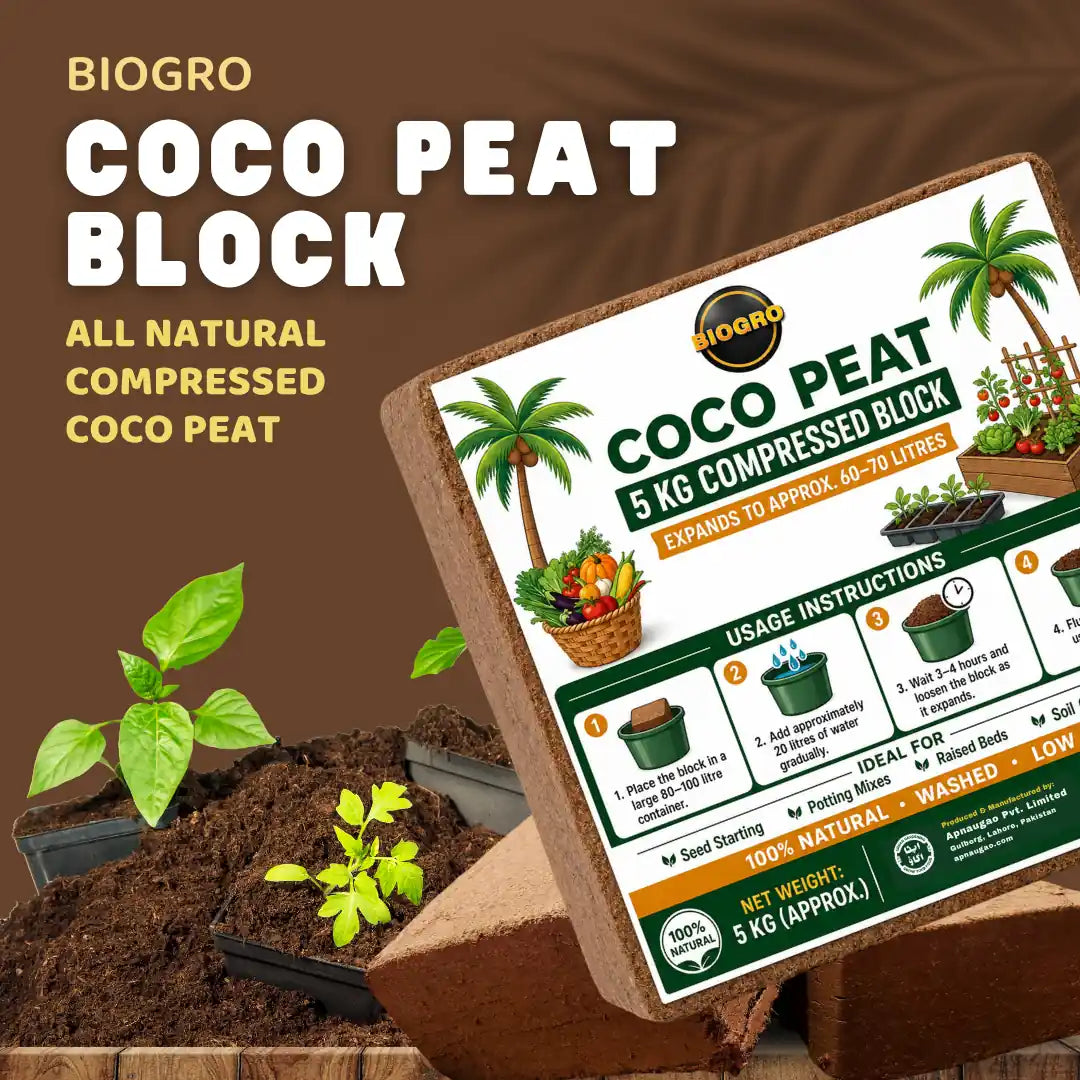 5kg compressed coco peat block in best quality on discounted price in Pakistan