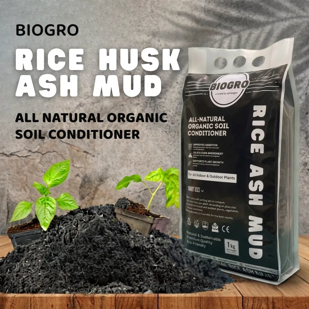 BIOGRO RICE HUSK ASH MUD and ALL NATURAL ORGANIC SOIL - apnaugao
