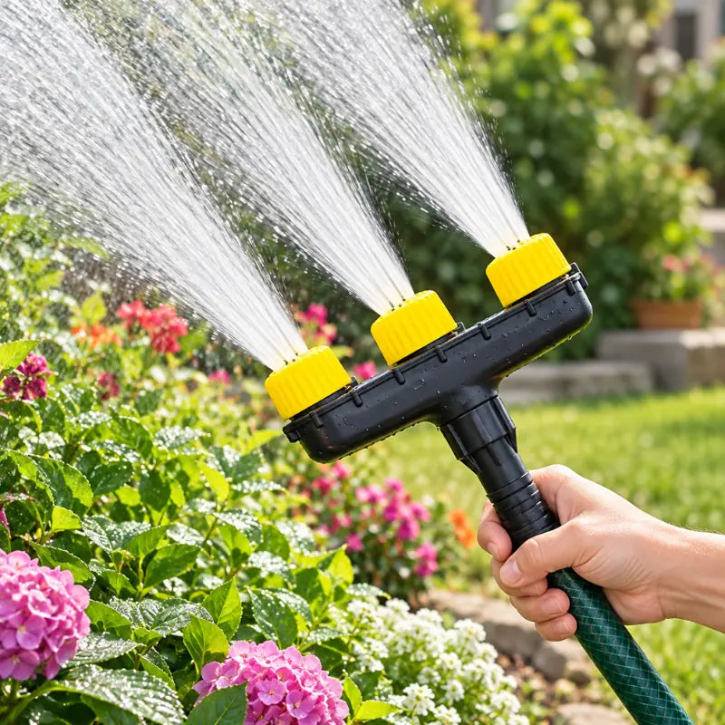 Atomizer Nozzle Sprinkler 3-Head Adjustable Garden Hose Sprayer