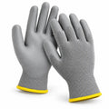 Pair of grey grip-coated gardening gloves