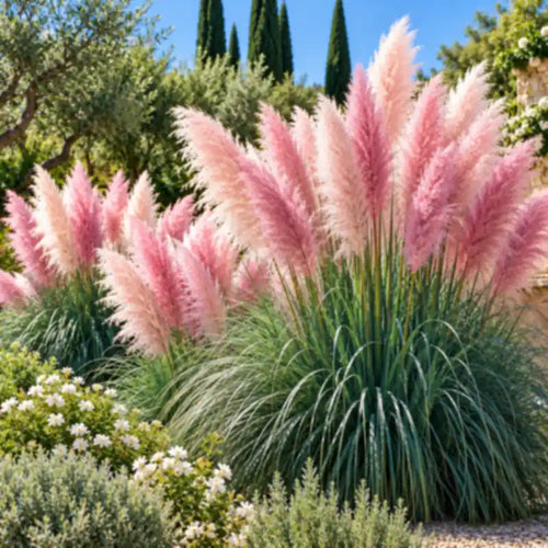 Giant Pink Pampas Grass Seeds – Majestic Blush-Pink Plumes