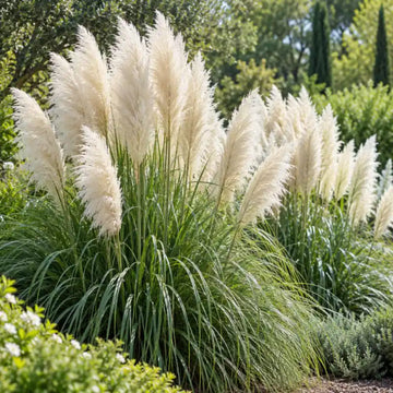 Giant White Pampas Grass Seeds – Majestic Silvery-White Plumes