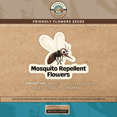 Mosquito Natural Repellent Flower Seeds Mix – 6-variety aromatic blend with anise, fennel, lemon balm, sage, calendula and lemon basil for chemical-free mosquito control in Pakistan