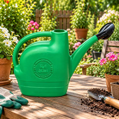 Classic 10 litre plastic watering can with embossed logo