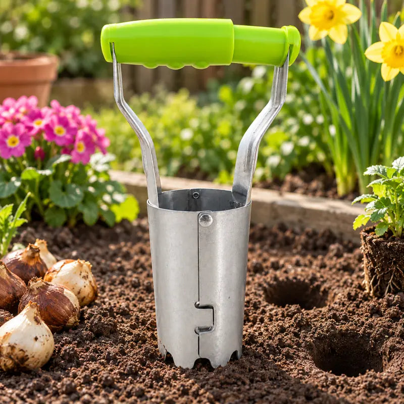 Stainless Steel Bulb Planter – Seedling Transplanter & Hole Digger