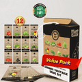 Summer Vegetable Home Gardening Kit GREEN BOX – 12 summer vegetable seed packs including tomato, okra, karela, cucumber and more for Pakistan home gardens