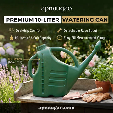 Apnaugao Premium 10-Liter Watering Can with Dual Handle